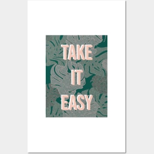 Take It Easy Tropical Leaf Posters and Art